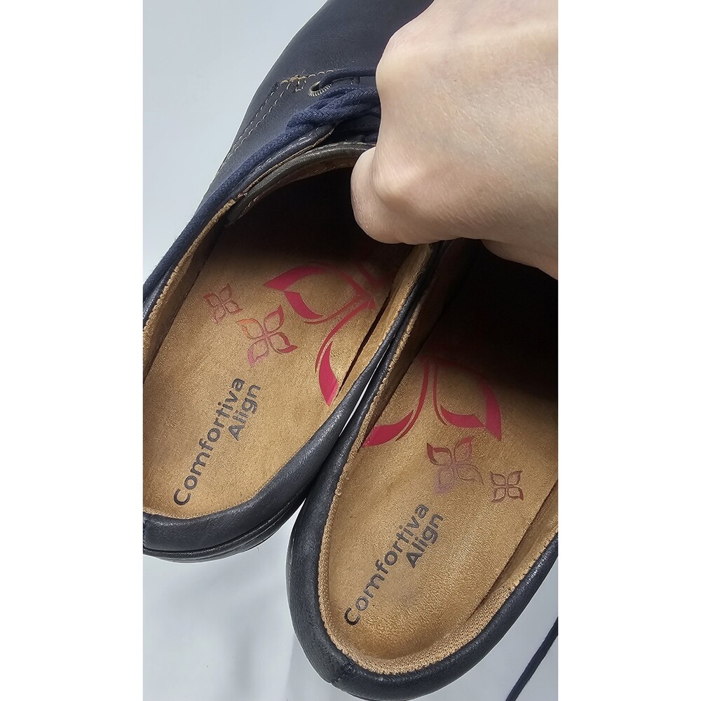 Comfortiva Fielding Oxford Navy Smooth Leather Women's Size 10W - Picture 11 of 11